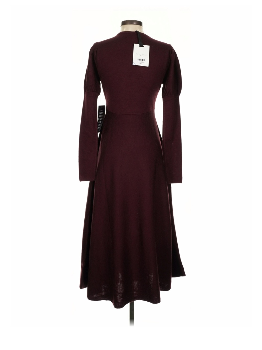 Pomander Place Long Sleeve Midi Dress in Burgundy - Picture 2 of 6